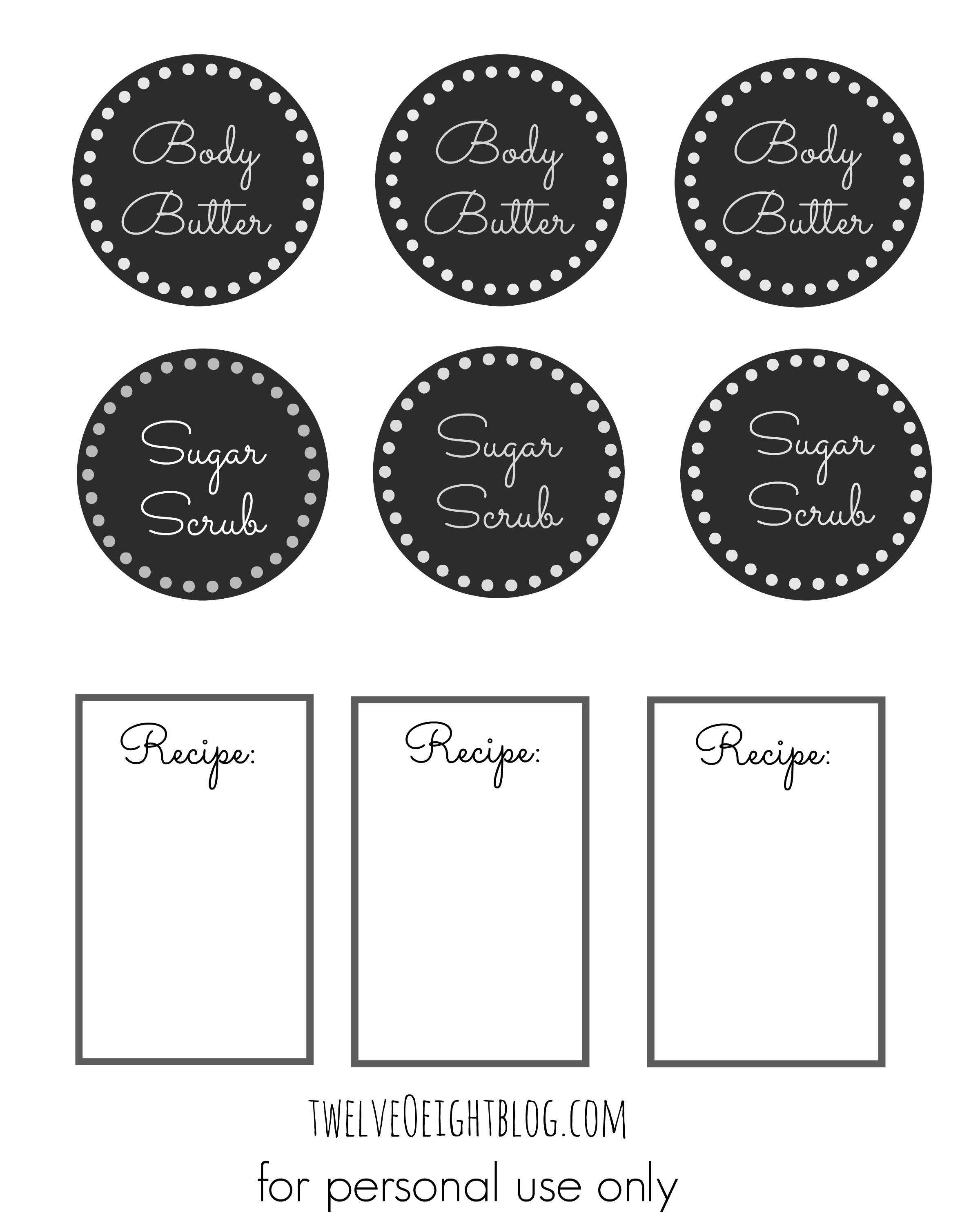 gingerbread cookie body scrub recipe + printable labels – twelveoeight